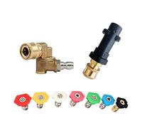Pressure Washer Tips, Power Washer Nozzle, Sprayer Fitting - High Wash, Rotating Adjustable Valve Token, Variable Angle Output + Secure Fit Seal, Toughened ABS Polymer Casting - for Patio & Gar