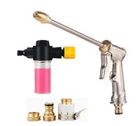 Pressure Washer Tool with 360° Rotation for Garden Watering, Three Spray Modes, Adjustable Multiple Nozzle, Metal Head for Efficient Cleaning, Flower Care, Ideal for Patio (E, 30 x 15 x 5 cm)