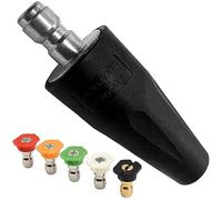 Pressure Washer Turbo Nozzle 2600 PSI 2.0 GPM Rotating Power Washer Tips with 5 Spray Nozzle Tips, 1/4-Inch Quick Connect, Replacement for Greenworks, Karcher, Ryobi and More
