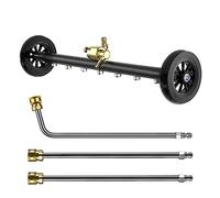 Pressure Washer Undercarriage Cleaner - 2-in-1 Multi-Function Nozzle, 4000psi, 24 Inch Floor Cleaner with Adjustable Scrubber and Water Broom