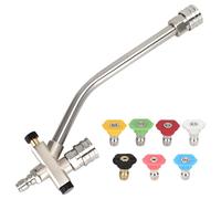 Pressure Washer Wand Dual Connector, Foam Cannon Lance Dual Connector With 7 Spray Nozzles, 1/4 In Quick Connection, Floor Cleaning, Car Washing Wand