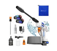 (Pressure Washer with 2 Batteries) Cordless Pressure Washer, 21V 1500W Portable Pressure Washer, 30 Bar/435 PSI High Power Washer Machine with 6-in-1 Adjustable Nozzles