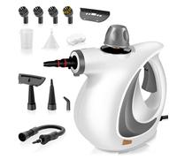 Pressurized Handheld Steam Cleaner for home with 12pcs Accessories & Safety Lock - Multi-Surface Natural Deep Steamer for Cleaning Car, Furniture, Floor, Upholstery, Tile, Grout, Windows (Dark Grey)