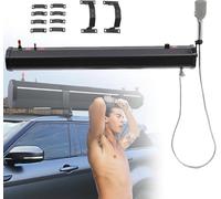 Pressurized Water Tank for Camping Shower, Portable Outdoor Roof Rack, 30L/7.93gal with 4.9ft Water Hose Shower Head