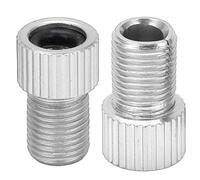 Presta to Schrader Valve Converter, Durable Aluminum Adapter (Silver)