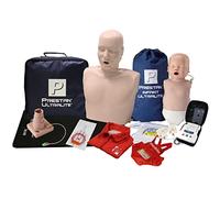 PRESTAN Ultralite CPR Manikin Bundle (1 Adult, 1 Infant), Medium Tone with AED UltraTrainer (Single) & MCR Accessories