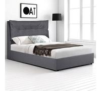 Prestbury Pillowback Cushion Headboard Fabric Ottoman Storage Bed Frame OAT Home Charcoal Double