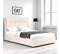 Prestbury Pillowback Cushion Headboard Fabric Ottoman Storage Bed Frame OAT Home Natural Double
