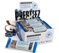 Presteez Coconut & Blueberry Gut Friendly 50g Energy Bars - No Added Sugar or Sweeteners, Gluten Free, High Fibre, Protein Enhanced Healthy Snacks, 10g Protein, 7.9g Fibre, 12 Pack