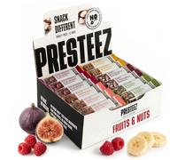 Presteez Fruit and Nut Bars Flavour Selection - No Added Sugar or Sweeteners, Minimally Processed Healthy Snacks, Vegan, Gluten Free, High Fibre Bars, Support Clean Eating, 12 pack: 5 Flavours, 35g