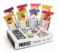 Presteez Happy 8 Pack - 4 Vegan Fruit & Nut Bars + 4 Protein Bars, No Added Sugar or Sweeteners, Minimally Processed Healthy Snacks, Gluten Free, Chicory Fibre, 8 Flavours, 35g/50g
