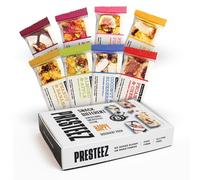 Presteez Happy Pack Flavour Selection - No Added Sugar or Sweeteners, Minimally Processed Healthy Snacks Variety Pack, Gluten Free, High Fibre Bars, Support Clean Eating, 8 pack: 8 Flavours, 35g/50g