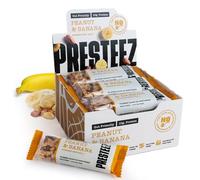 Presteez Peanut & Banana Gut Friendly 50g Energy Bars - No Added Sugar or Sweeteners, Gluten Free, High Fibre, Protein Enhanced Healthy Snacks, 10g Protein, 8g Fibre, 12 Pack