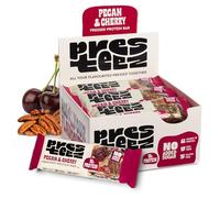 Presteez Pecan & Cherry Gut Friendly Energy Bars - No Added Sugar or Sweeteners, Gluten Free, High Fibre, Protein Enhanced Healthy Snacks, 10g Protein, 6.7g Fibre, 50g, 12 Pack