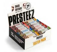 Presteez Taster Variety Snack Bars, Mix of Fruits & Nuts + Protein, 12 Pack | Minimally processed, clean eating healthy snacks for adults: 6 vegan 35g + 6 gut health 50g bars, no added sugar or sweetener
