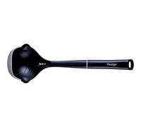 Prestige 2-in-1 Cooking Ladle - Silicone Ladle Spoons with Non Scratch Silicone Edges, Herb Striper & Dual Pouring Edges, Heat Resistant Kitchen Utensils for Non Stick Cookware, 39cm, Black & Grey