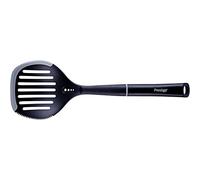 Prestige 2-in-1 Large Skimmer Spoon - Skimmer Ladle with Non Scratch Silicone Edge, Heat Resistant Kitchen Utensils to Protect Non Stick Cookware, 39cm, Black & Grey