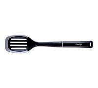 Prestige 2-in-1 Slotted Spoon Silicone Edge - Slotted Spoon with Non Scratch Silicone Edges & Draining Vents, Heat Resistant Kitchen Utensils to Protect Non Stick Cookware, 39cm, Black & Grey
