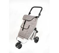 Prestige 4 Wheel Large 42L PUSH or PULL LIGHTWEIGHT Shopping Trolley Cart with Brakes, Adjustable Handles, 8L Separate Cool Bag, (FULLY ASSEMBLED READY TO USE) (Light Check)