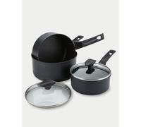 Prestige 9 x Tougher Non Stick Saucepan Set of 3 Black