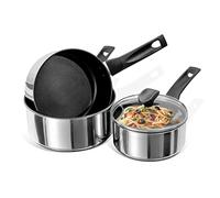 Prestige 9 x Tougher Stainless Steel Saucepan Set, 3pce