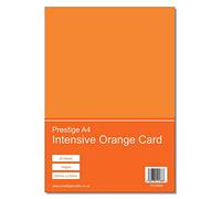 Prestige A4 Intensive Orange Coloured Craft Card - 180gsm - 25 Sheets per Pack