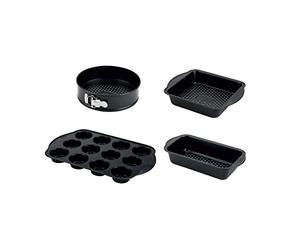 PRESTIGE, Aerolift, 4 Piece Bakeware Set, Non stick, Cushion Base, Fridge Freezer & Dishwasher Safe, Carbon Steel, 9 Springform Tin, 8 Square Cake Tin, 12 Cup Muffin Tin, 9 x 5 Loaf Tin, 4 Piece Set