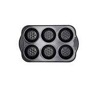 Prestige Aerolift 6 Cup Muffin Trays Non Stick - Cushion Base Easy Release Muffin Tin, Fridge/Freezer/Dishwasher Safe, Durable Carbon Steel, Perfect for Cakes & Bakes - 28cm x 18cm x 13cm