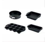 PRESTIGE, Aerolift, 4 Piece Bakeware Set, Non stick, Cushion Base, Fridge Freezer & Dishwasher Safe, Carbon Steel, 9 Springform Tin, 8 Square Cake Tin, 12 Cup Muffin Tin, 9 x 5 Loaf Tin, 4 Piece Set