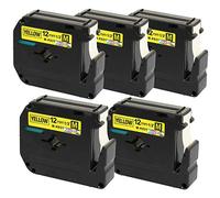 Prestige Cartridge 5 Compatible M K631 M-K631BZ Black on Yellow 12mm x 8m Label Tapes for PT-45 PT-55 PT-65 PT-70 PT-75 PT-80 PT-85 PT-90 PT-M95 PT-100 PT-110 PT-BB4 Label Makers