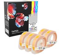 Prestige Cartridge 5X White on Yellow Embossing Tapes (9mm x 3m) Compatible with S0717930 Omega Home & S0717900 Junior Embossers