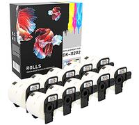 PRESTIGE CARTRIDGE Compatible with DK11202 White Address Labels (300 Labels per Roll) for Brother QL-500, QL-550, QL-560, QL-570, QL-580N, QL-650TD, QL-700, QL-720NW, QL-1050, QL-1060N Label Printers (62mm x 100mm), Ten DK-11202