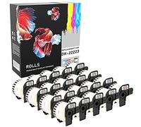 Prestige Cartridge DK22223 50 mm x 30.48 m Continuous Address Labels Roll for Brother P Touch QL-500/QL-550/QL-560/QL-1050 (Pack of 20)