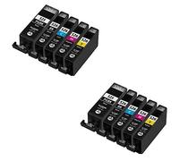 Prestige Cartridge PGI-525/CLI-526 Ink Cartridges for Canon Pixma IP4800 IP4820 IP4850 IP4950 MG5120 MG5170 MG5220 MG5270 MG6120 MG8120 MX882 - Black/Photo Black/Cyan/Magenta/Yellow (Pack of 10)