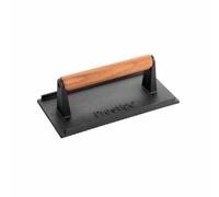 Prestige Cast Iron Burger Press - Wooden Heat-Resistant Handle, Pre-Seasoned, Non-Toxic, Easy Clean