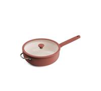 Prestige Ceramic Non Stick Multi Pan with Lid 26cm - Earth Rose | 3.8L, does it all: sauté, roast, bake & serve from one lidded pan. Outperforms leading ceramic non stick* for release
