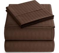 Prestige Collection Italian Bedding Set - 1800 Luxury Soft Microfiber Hypoallergenic Deep Pockets 4 Piece Bedding Set Wrinkle Free Stain Resistant Mocha