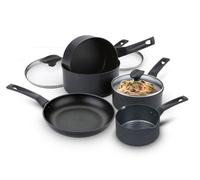 Prestige 9 x Tougher Pots and Pans Set of 5 - Non Stick Induction Hob Pan Set with Scratch Resistant Non Stick, Stay Cool Easy Grip Handles, Oven & Dishwasher Safe Cookware