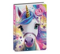 PRESTIGE & DELUXE Seven SJ Girl School Diary Animal Sweet Unicorn of the Stars 2025-2026 Dated Standard F.to 20 x 15 cm + Sequins Keyring and Multi-Coloured Pen