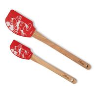 Prestige Disney Spatula Set of 2: Red Mickey Mouse Silicone Spatula Set with Wooden Handles