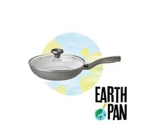 Prestige Earth Pan Ceramic Non Stick Frying Pan with Lid 28cm - Non Toxic Frying Pan, Induction Ready, Dishwasher Safe, Made in Italy, Grau