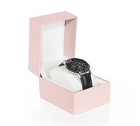 Prestige & Fancy Premium Brown Watch Gift Box with Pillow - Single Watch case Storage Box PU Wristwatch Display Case Organizer for men and women for Christmas, Birthdays, Anniversary (Pink)