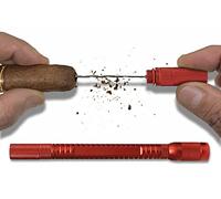Prestige Import Group 4-in-1 Cigar Draw Enhancer Tool with 2 Built-in Punchers, Nubber, & Notch Bladed Needle - Color: Red