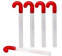 Prestige Import Group - Empty Clear Plastic Holiday Candy Cane Tubes with Red Topper - 1 x 10 inch - 10 Pack
