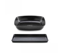 Prestige Inspire Black Rectangle Carbon Steel Dishwasher Safe Non-Stick Oven Tray Set Pack Of 2