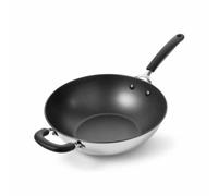 Prestige Made to Last Non-Stick Stainless Steel Induction Stirfry pan with helper handle - 29cm