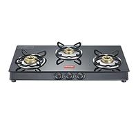 Prestige Marvel Plus Aluminum 3 Burner Gas Stove, Black