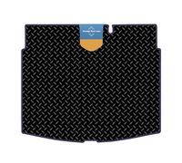 Prestige Mats, Tailored Car Boot Mat, Fits Volkswagen ID.3 LOWER BOOT MAT 2020-3mm Rubber Blue Stitch - Non Slip Car Boot Floor Mat, Heavy Duty 3mm Rubber - Waterproof, Edged With Black Cloth Binding