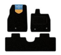 Prestige Mats - Tailored Car Floor Mat - Fits FORD MUSTANG MACH E 2021 Onwards Car Floor - Black Carpet White Stitch NonSlip Car Floor Mat - Waterproof - Edged with White Stitch Binding