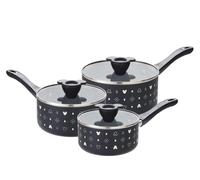Disney Monochrome Mickey Mouse: Ceramic Non-Stick Saucepans & Lids - 3 Pieces